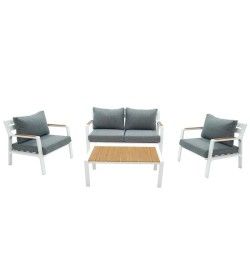 Completo Divano Iside | Struttura in Alluminio Bianco e Polywood