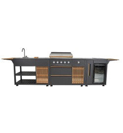 Cucina da Giardino in Acciaio e Teak - Stoccolma