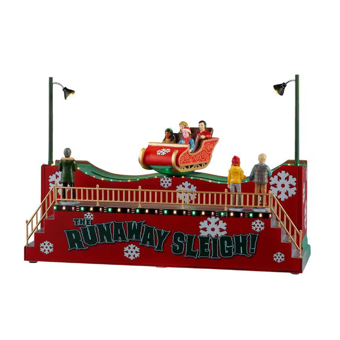 LEMAX Giostra in movimento luci led "The Runaway Sleigh" H20.7x30x11.5 cm