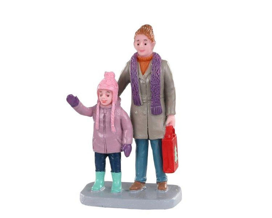 LEMAX Personaggio "Christmas Market Shoppers" H6.5×3.8×2.5 cm