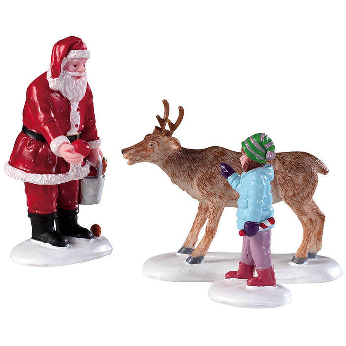 LEMAX Set 3 pezzi Renna, babbo e bimba "Reindeer Goodies" Caddington Village