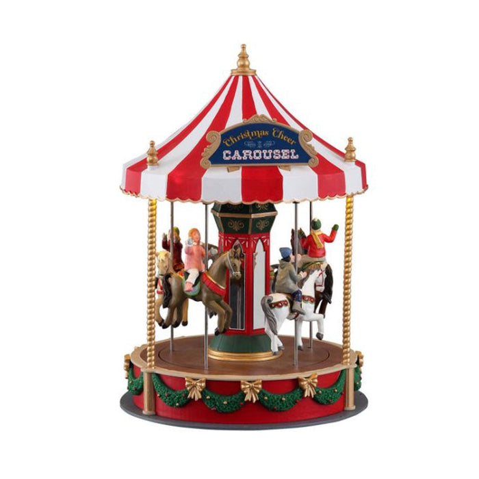 LEMAX Carillon a giostra di Natale per il villaggio di Natale LED e suoni in poliresina