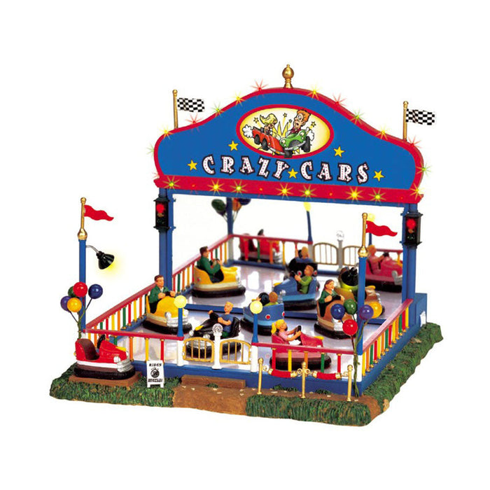 LEMAX Costruisci il tuo villaggio giostra Crazy Cars per il villaggio di natale musicale 4.5V
