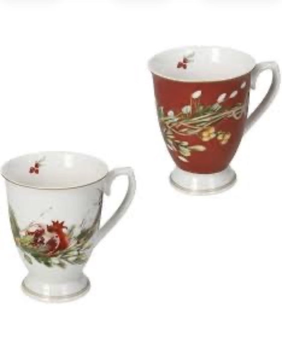 Set 2 mug natalizie in porcellana Brandani linea carol