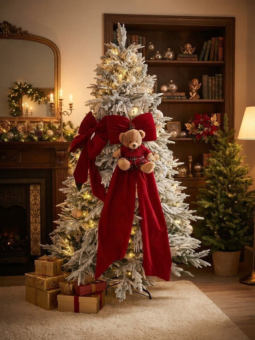 Fiocco sartoriale rosso con teddy 130cm fiori di lena