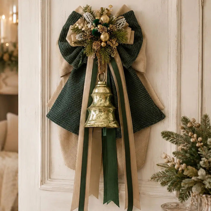 Fiocco campanaccio madame fioccó verde e beige h 50