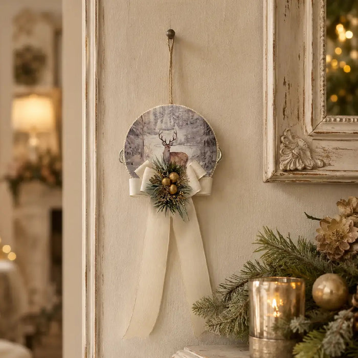Tamburello Natalizio Nobile Inverno Ø 10 cm madame fioccó
