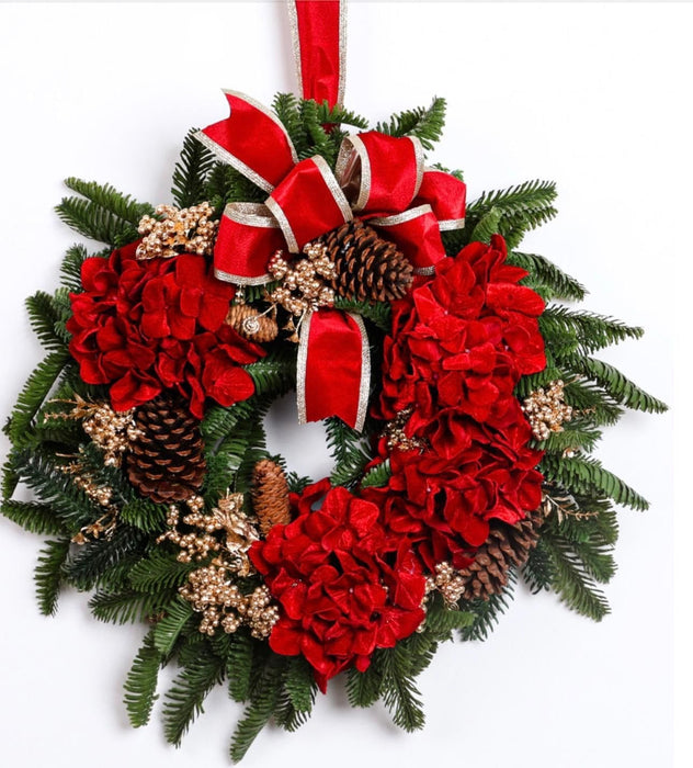 Ghirlanda tonda con decorazione natalizia rossa d 60cm
 - Fiori di Lena