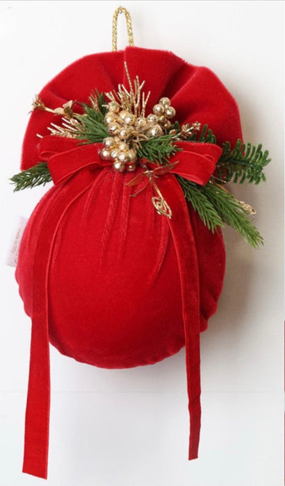 Palla in velluto rossa D9cm -  Fiori di Lena