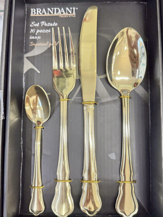 Set posate 16 pezzi Imperial Gold Brandani