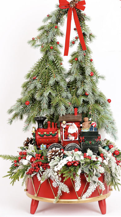 Tamburello con “Treno di Natale” – Fiori di Lena