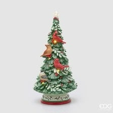 Decoro Pino uccelli LED H40 D20 LED C6