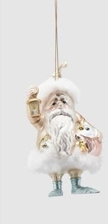 Decoro babbo natale cappottino vetro H14 c3