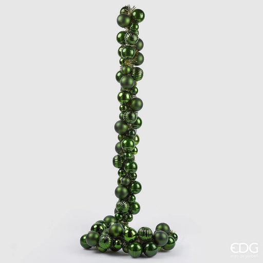 EDG Enzo De Gasperi Festone Natalizio Palle Mix 100 Pezzi L 150 cm Verde