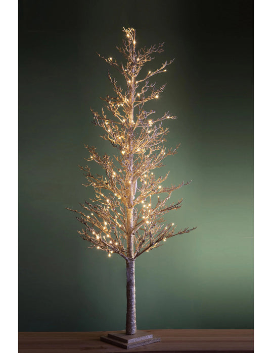 Larice Glitter Champagne con 114 LED - Albero di Natale