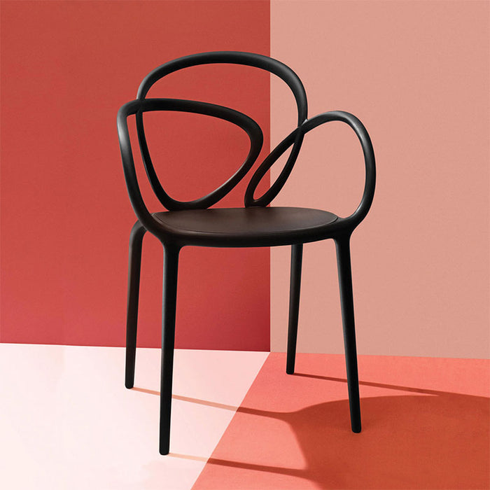 Qeeboo set 2 sedie Loop Chair Black