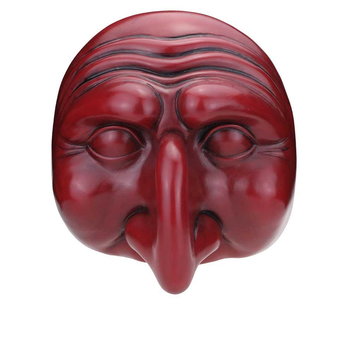 Maschera di Pulcinella in Terracotta Grande Rosso