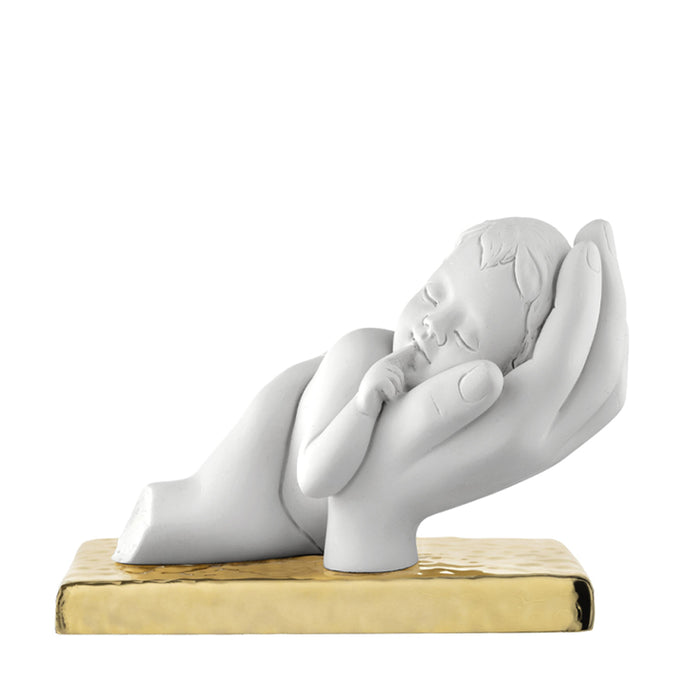Scultura Bimbo Tra Le Mani H.11-Oro