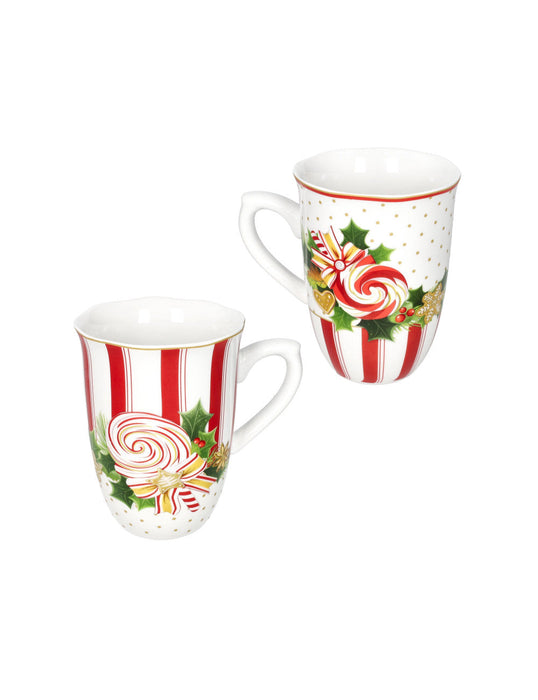 Brandani Set 2 Tazze Mug Le Chicche in Porcellana