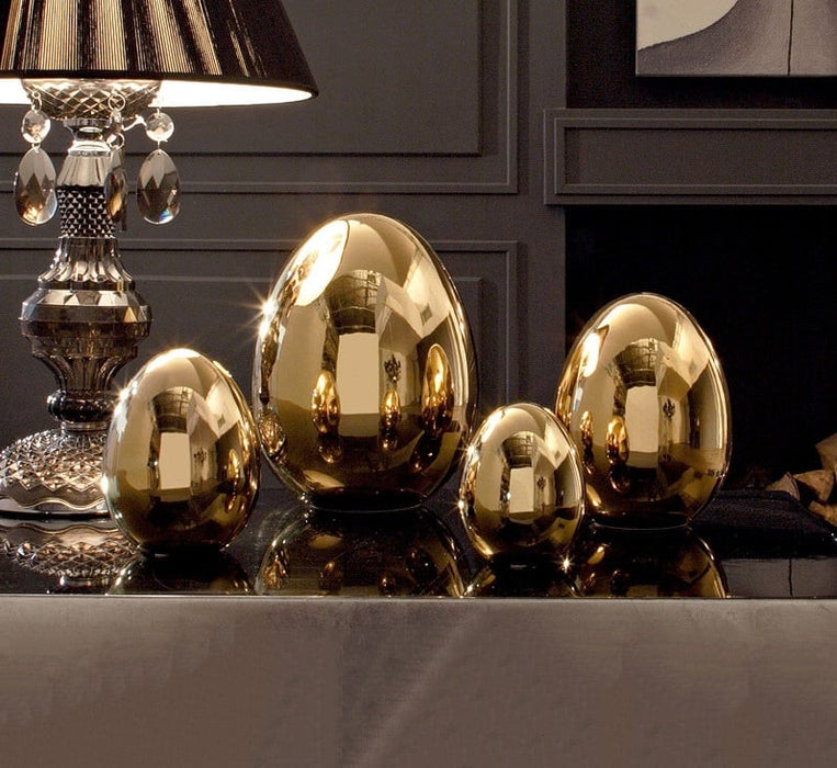 Ovo Oggetto Decorativo In Ceramica Finiture Preziose