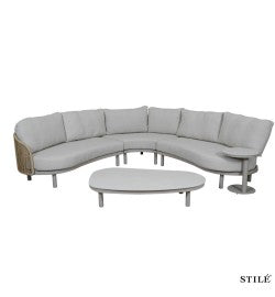 Set Divano da Giardino Angolare in Alluminio e Rattan - Marbella