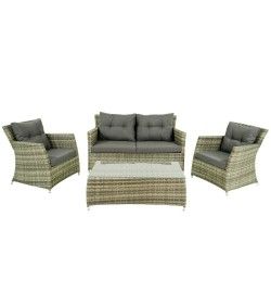 Set Divano da Giardino in Alluminio Beige - Lisandro