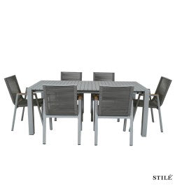 Set Tavolo Allungabile da Giardino in Alluminio - Belfast