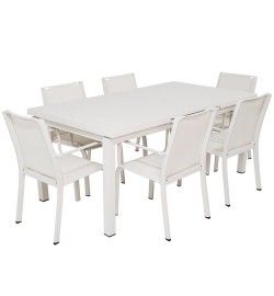 Tavolo Rettangolare Allungabile in Alluminio Bianco | Aci