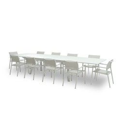 Tavolo Rettangolare Allungabile in Alluminio Bianco | Didone