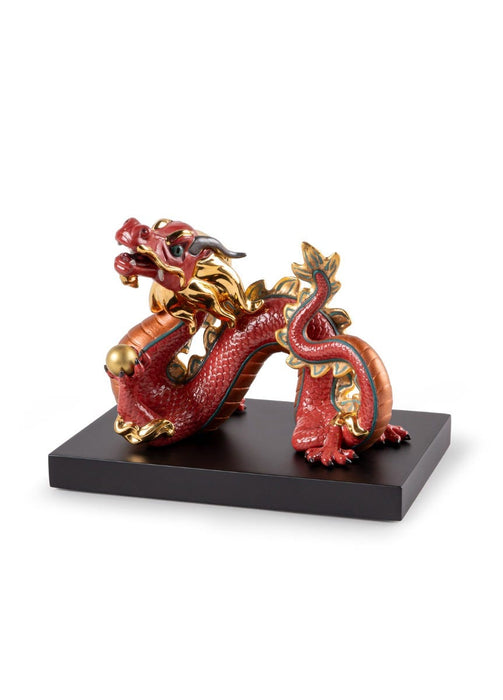 Scultura Drago. Rosso. Serie Limitata