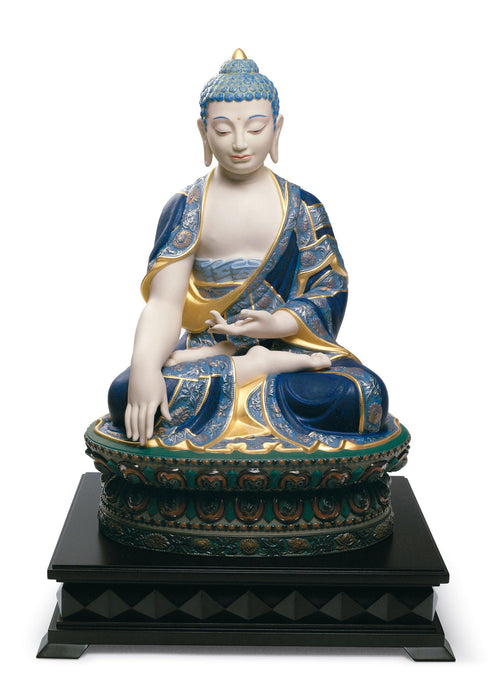 Scultura Budda Shakyamuni. Lustro oro. Edizione limitata