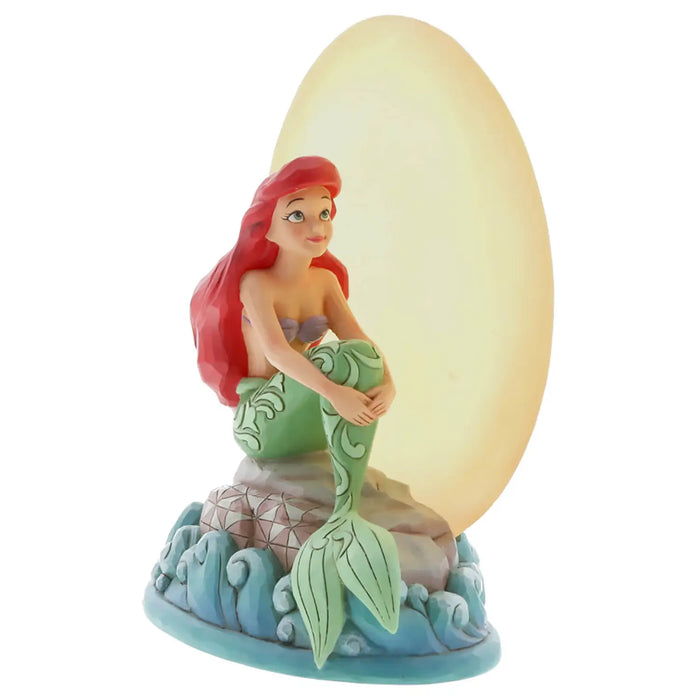 ARIEL SULLA SUA ROCCIA CON LUNA LUMINOSA - DISNEY TRADITIONS