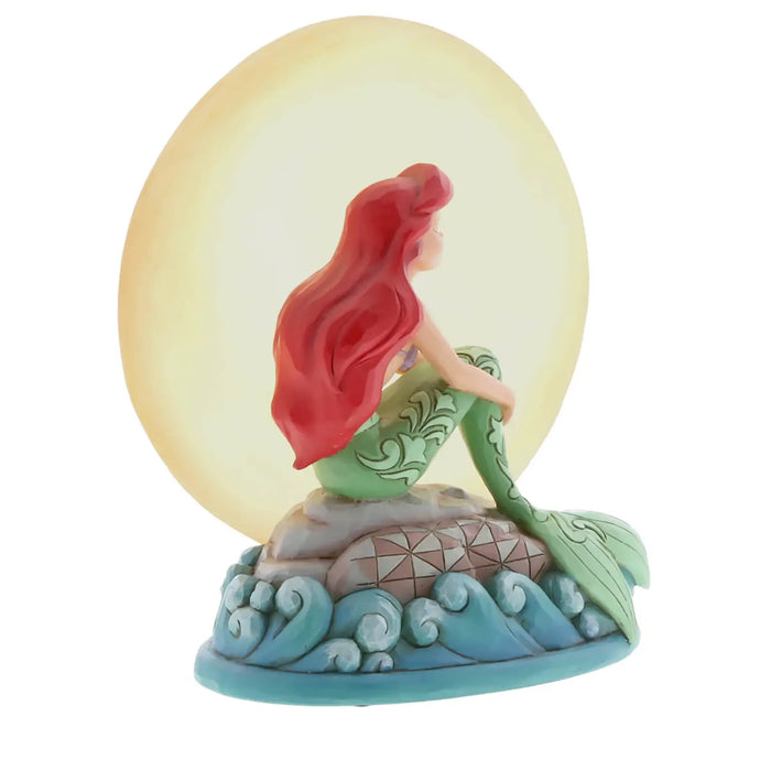 ARIEL SULLA SUA ROCCIA CON LUNA LUMINOSA - DISNEY TRADITIONS