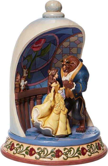 Disney Traditions Beauty Beast - Statuetta a cupola, 25 cm, multicolore