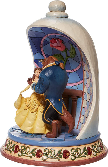 Disney Traditions Beauty Beast - Statuetta a cupola, 25 cm, multicolore