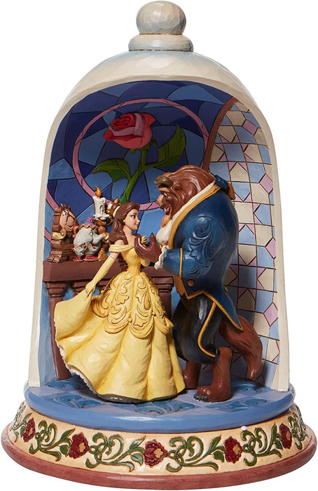 Disney Traditions Beauty Beast - Statuetta a cupola, 25 cm, multicolore