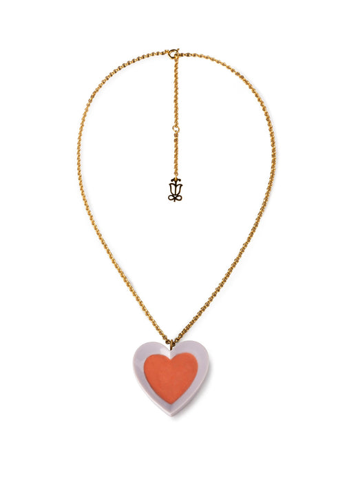 Ciondolo Hearts. Viola e rosso