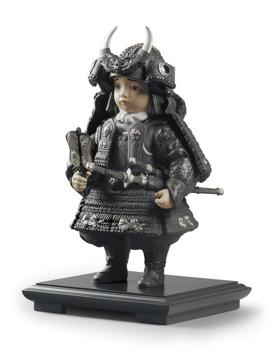 Figurina Bambino Samurai. Lustro argento. Edizione limitata