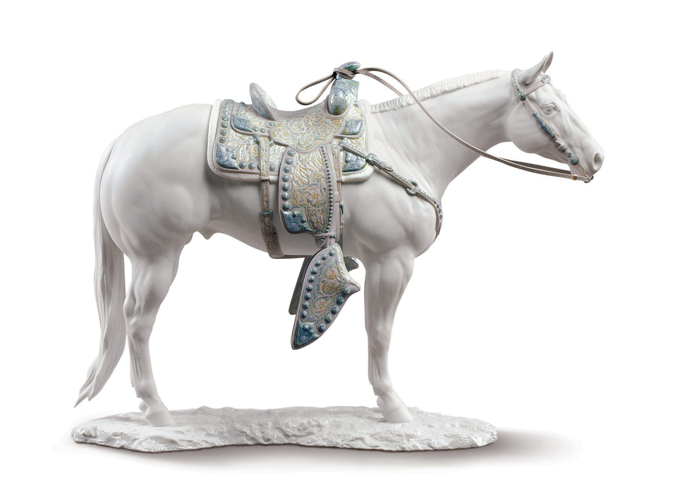 Scultura Quarter Horse bianco