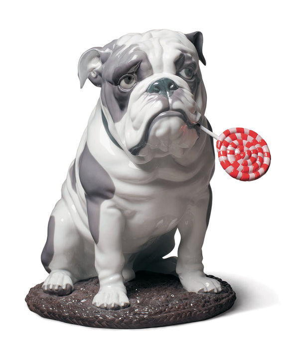 Figurina Cane bulldog con leccalecca