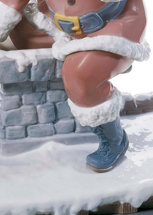 Figurina Babbo Natale Giù per il camino Edizione limitata